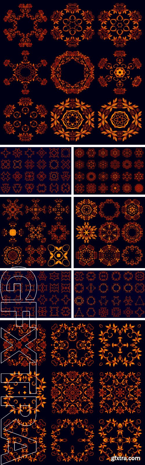 Stock Vectors - Set of round, square, patterns ornaments. Vector illustration