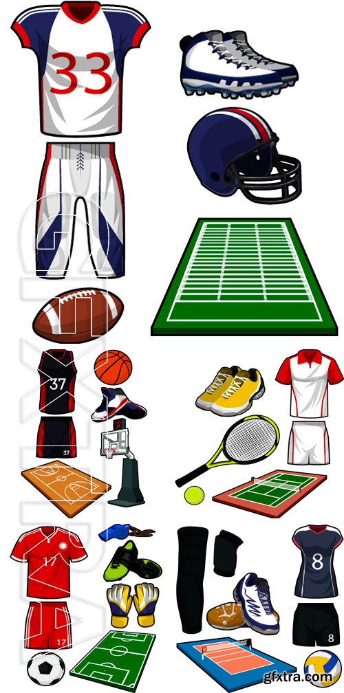 Stock Vectors - Sports, its variety and clothing