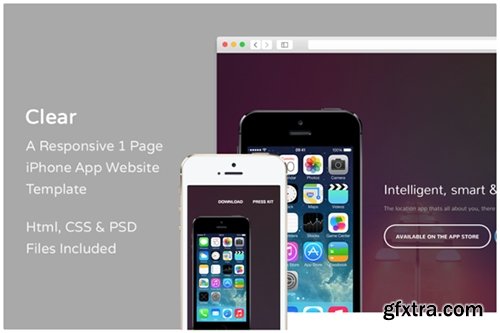 Clear - iPhone App Website Template - CM 34726