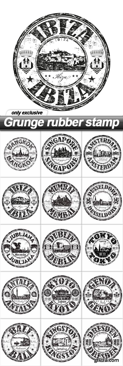 Grunge rubber stamp - 15 EPS