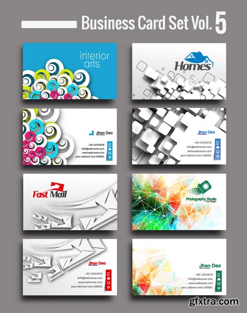 Corporate identity tri fold brochure flyer post card header vector set