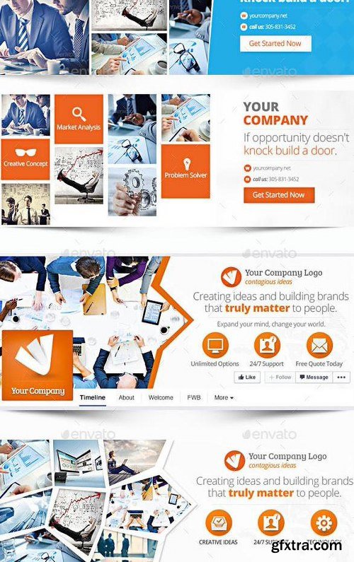 GraphicRiver Multipurpose Facebook Covers Bundle 48 PSD 12050886