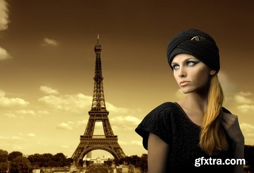 The girl and the Eiffel Tower