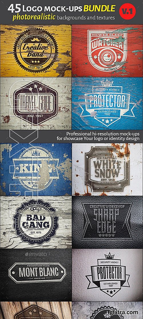 GraphicRiver - 45 Vintage Logo Mock-Ups. Bundle v1 12343351