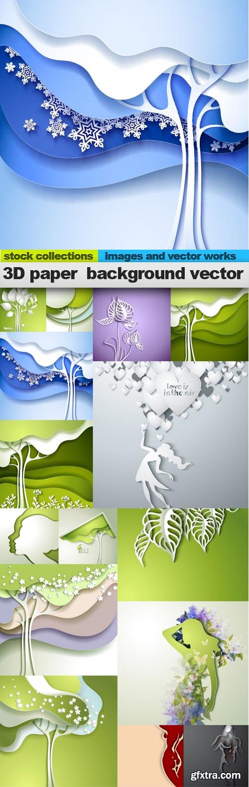 3D paper background vector, 15 x EPS