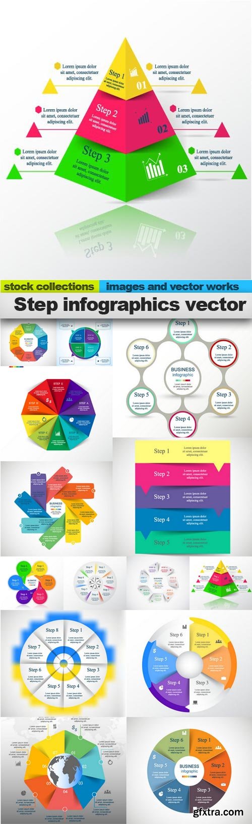 Step infographics vector, 14 x EPS