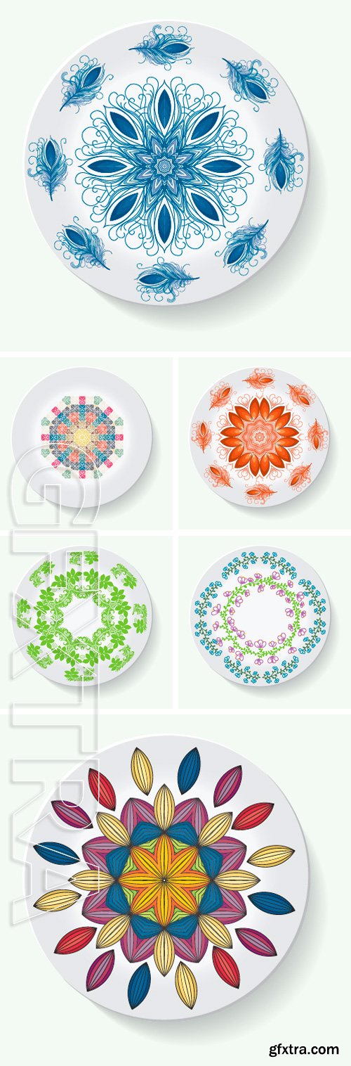 Stock Vectors - Plate with elegance tribal ornament mandala. Vector illustration