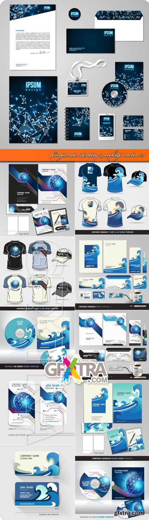 Corporate identity mockup vector 21