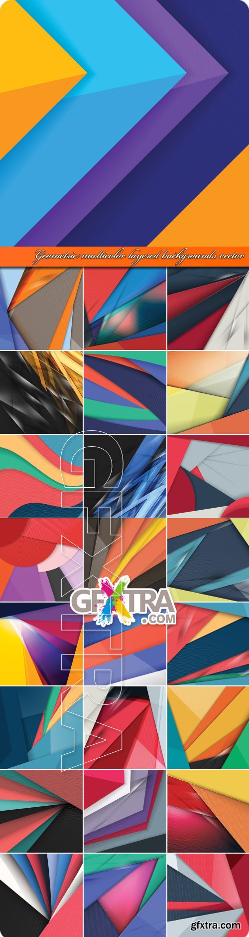 Geometric multicolor layered backgrounds vector