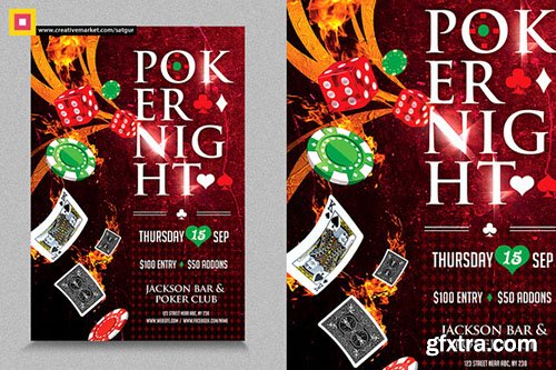 CreativeMarket Poker Night Flyer V1