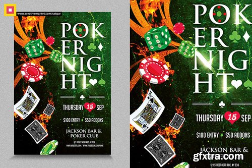 CreativeMarket Poker Night Flyer V1