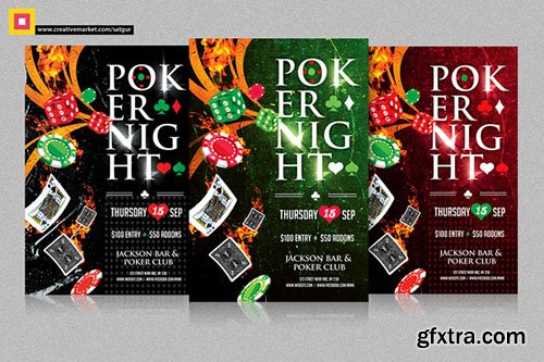 CreativeMarket Poker Night Flyer V1