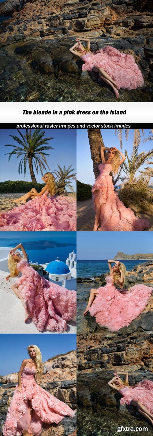 The blonde in a pink dress on the island