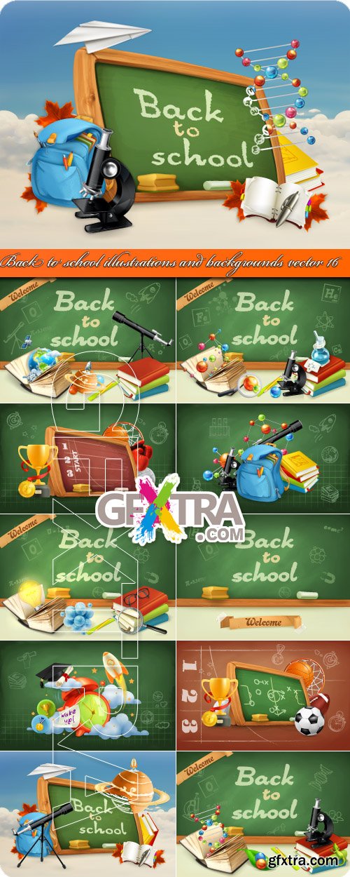 Back to school illustrations and backgrounds vector 16