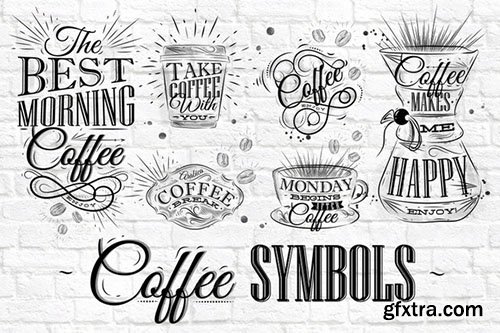 CreativeMarket Coffee Symbols 333409