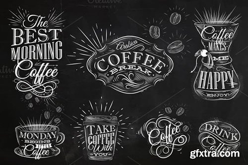 CreativeMarket Coffee Symbols 333409