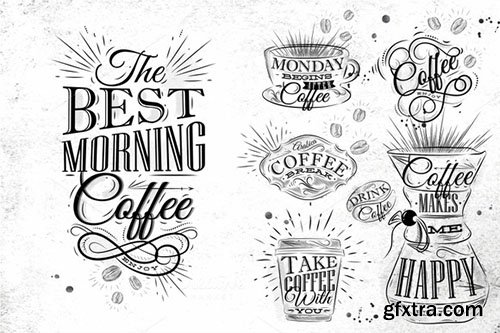 CreativeMarket Coffee Symbols 333409