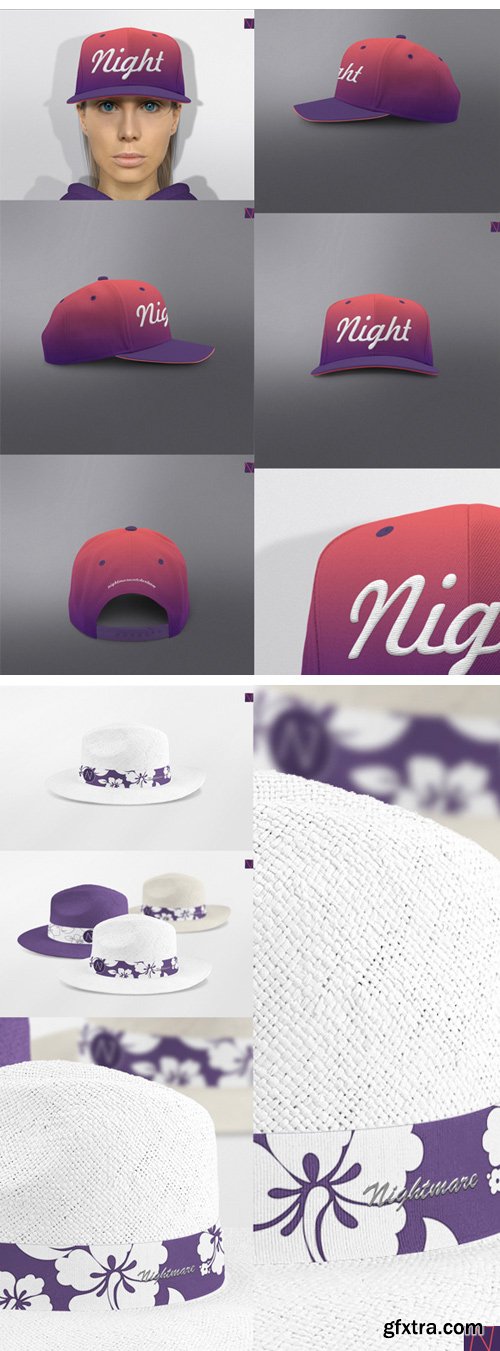 CM 223975 - CAPS & HATS MOCK-UPs BUNDLE | 7 in 1