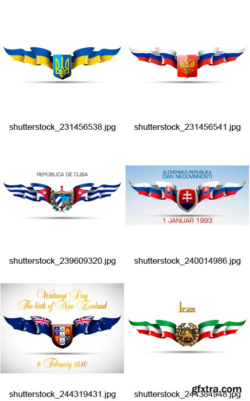 Amazing SS - Banners with Country Flags 2, 25xEPS