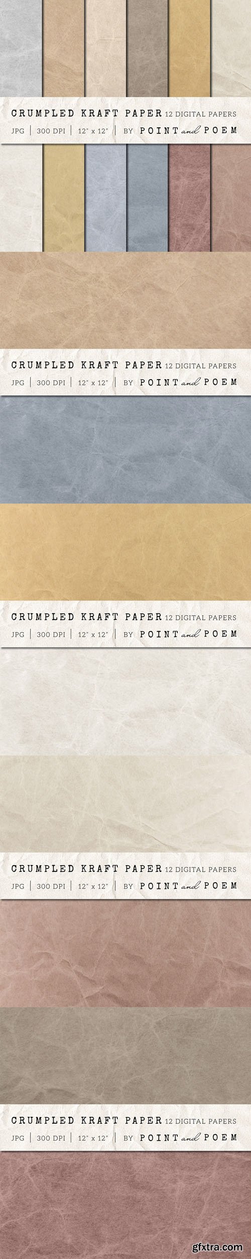 Crumpled vintage kraft paper texture - CM 142488