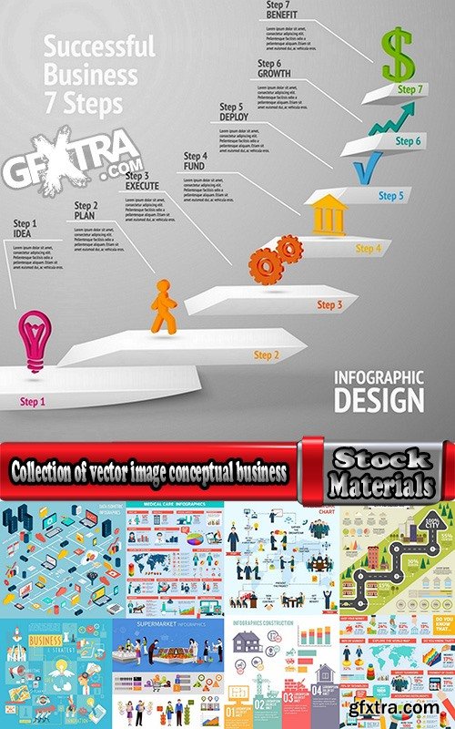 Collection of vector image conceptual business infographics #10-25 Eps