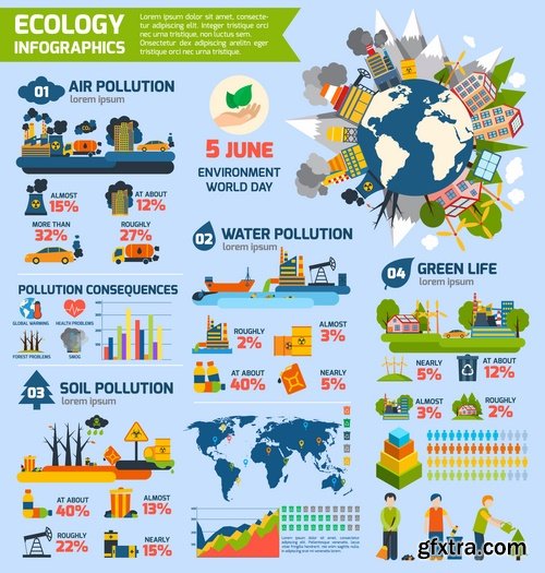 Collection of vector image conceptual business infographics #10-25 Eps