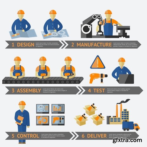 Collection of vector image conceptual business infographics #10-25 Eps