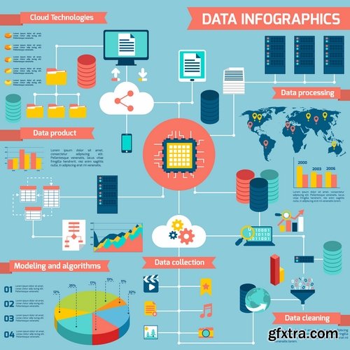 Collection of vector image conceptual business infographics #10-25 Eps