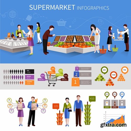 Collection of vector image conceptual business infographics #10-25 Eps