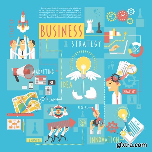 Collection of vector image conceptual business infographics #10-25 Eps