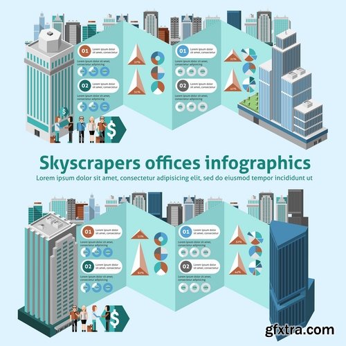 Collection of vector image conceptual business infographics #10-25 Eps