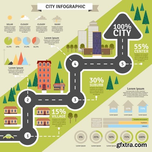 Collection of vector image conceptual business infographics #10-25 Eps