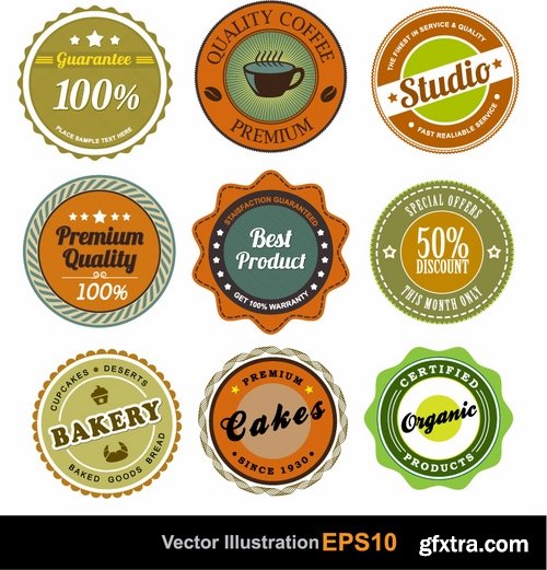 Collection of vector image label on various subjects #2-25 Eps