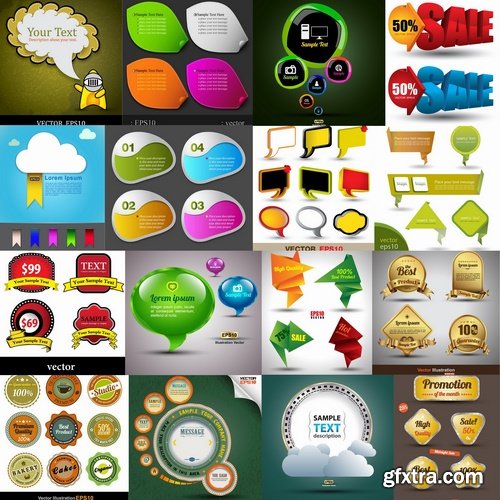 Collection of vector image label on various subjects #2-25 Eps