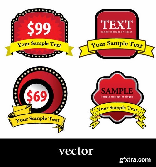 Collection of vector image label on various subjects #2-25 Eps