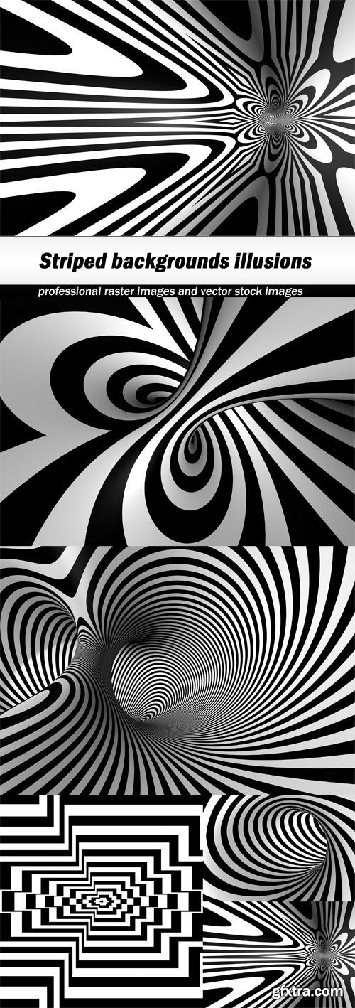 Striped backgrounds illusions