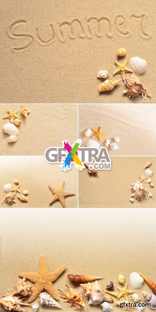 Stock Photo - Sand & Seashells Backgrounds 3