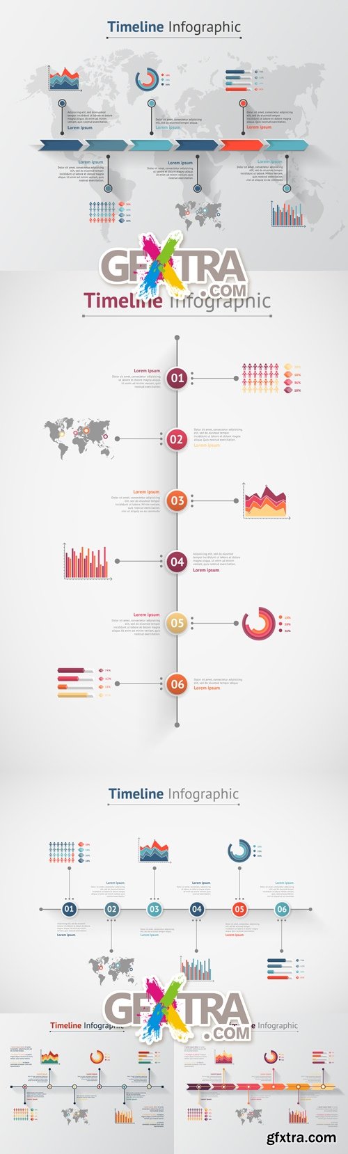 Timeline Infographic Templates Vector