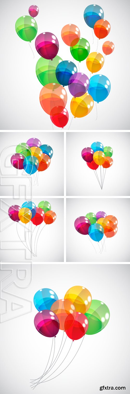 Stock Vectors - Color Glossy Balloons Background Vector Illustration