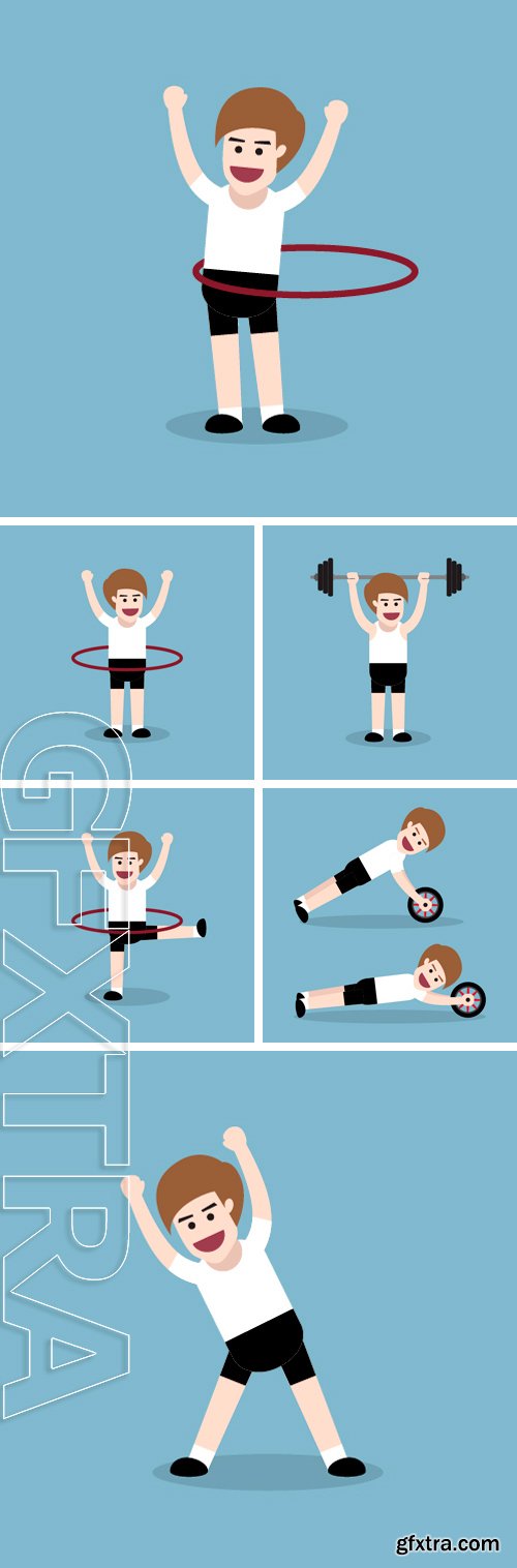 Stock Vectors - Fitness man, fitness exercise concept, vector illustration