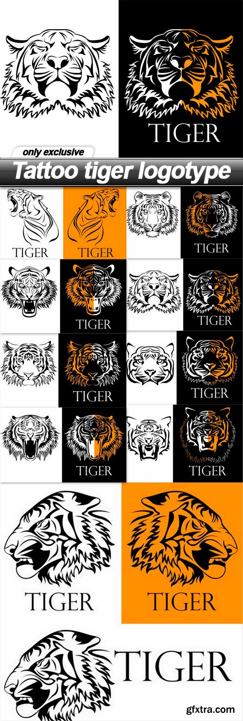 Tattoo tiger logotype - 9 EPS