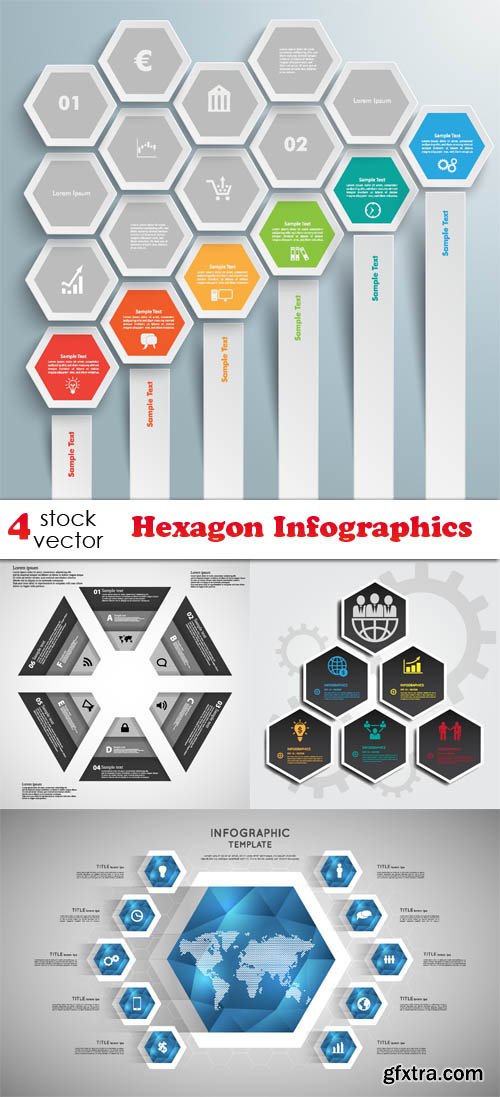 Vectors - Hexagon Infographics