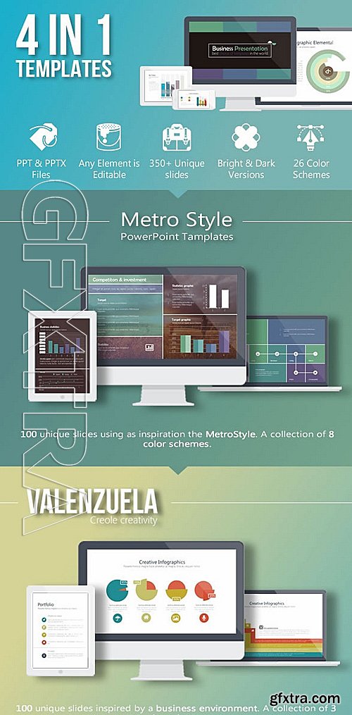 GraphicRiver - 4 in 1 Bundle PowerPoint 12390940