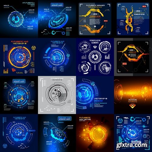 Collection of vector web design elements picture background business infographics #3-25 Eps