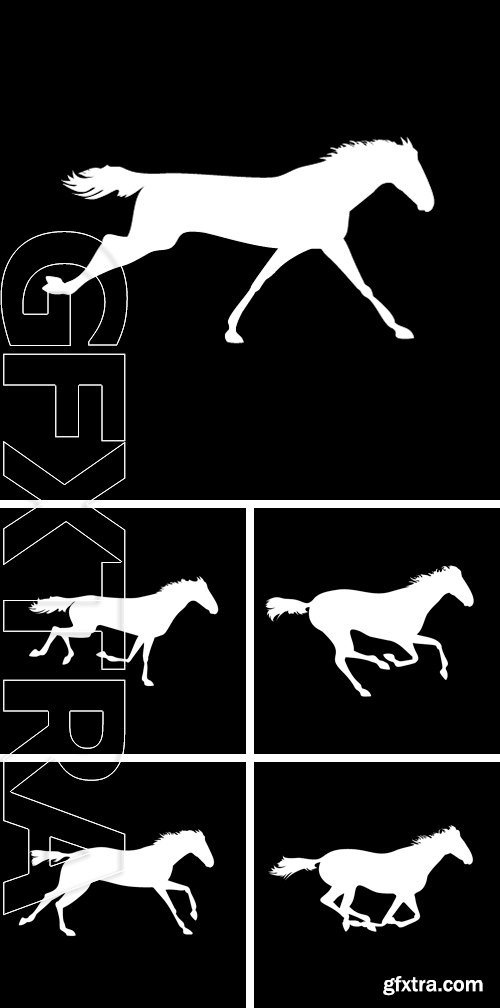 Stock Vectors - Vector horse images. Silhouette horse drawings