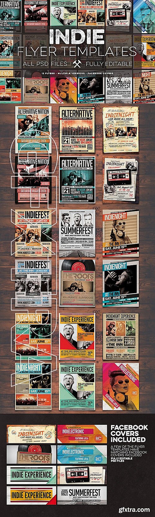 CM - 12 Indie Flyers Bundle + FB Covers 335278