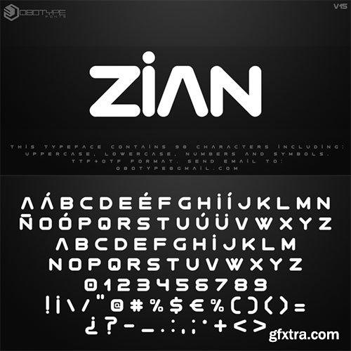 Zian V15 - NEW Futuristic Techno Font OTF $20