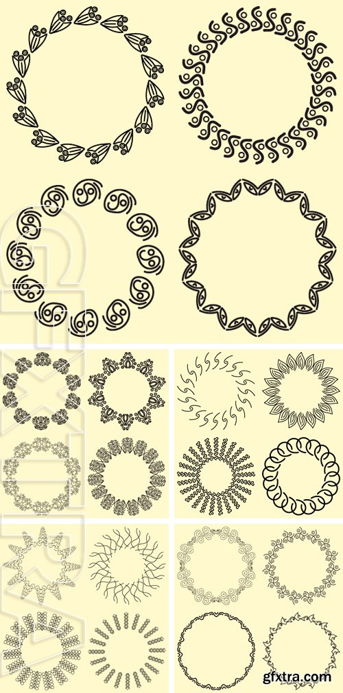 Stock Vectors - Set of ornamental frames round shape