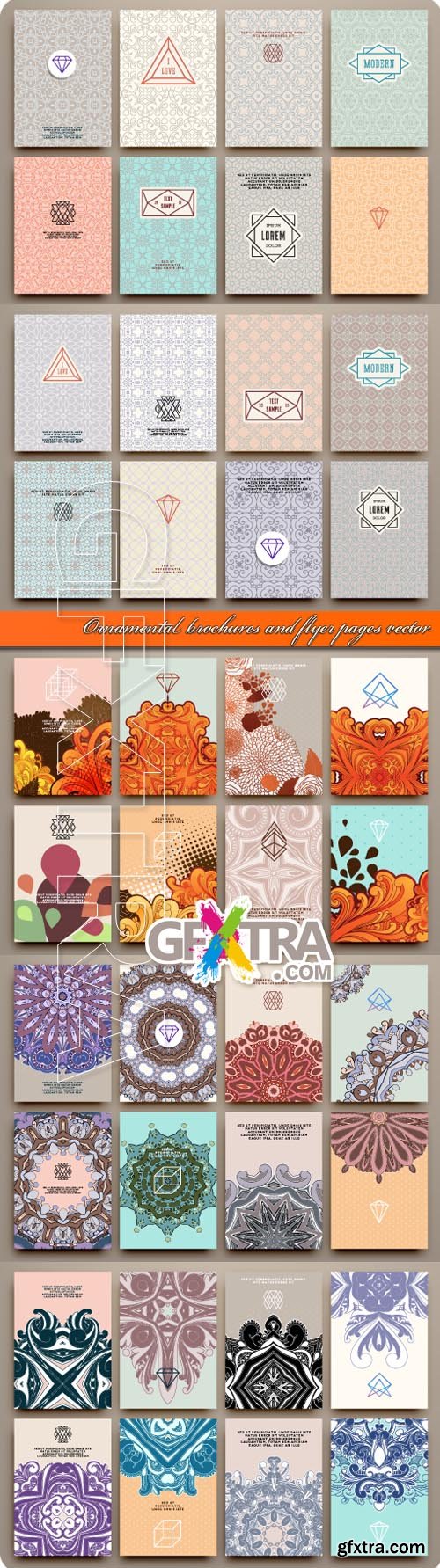 Ornamental brochures and flyer pages vector