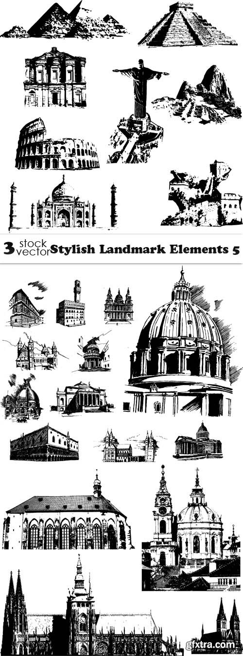 Vectors - Stylish Landmark Elements 5